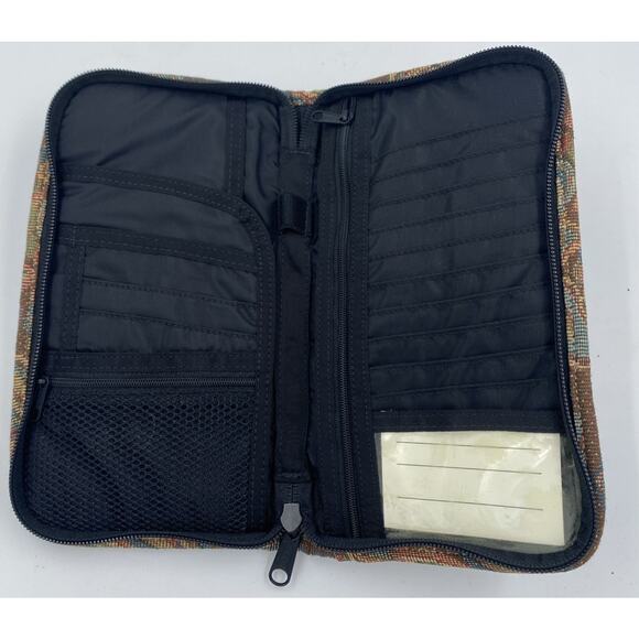 LL Bean Travel Wallet Passbook 10”X 5.5" Handle Tapestry Paisley - Picture 3 of 4